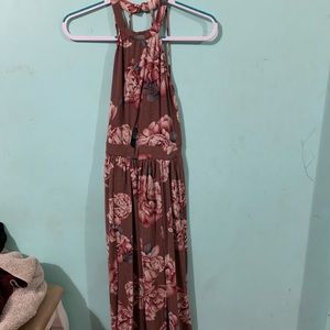 BEAUTIFUL Mauve Floral Maxi Dress